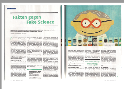 Blick auf den layouteten Artikel Fake Science