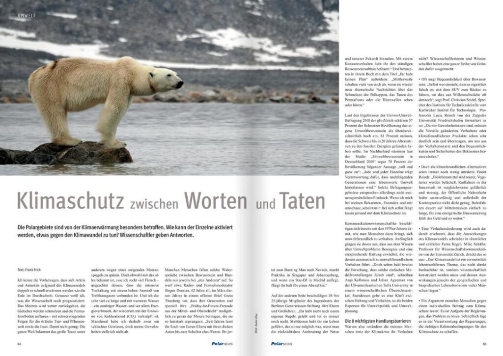 Blick auf Artikel "Klimaschutz zwischen Worten und Taten" des Wissenschafsredakteurs Dr. Frank Frick